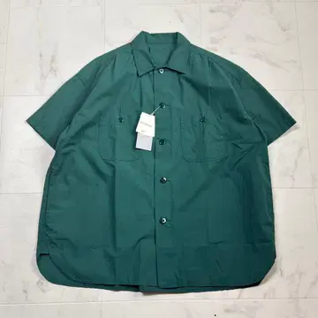 미사용 새상품 빔즈 보이 워크 셔츠 박스 실루엣 그린 포켓