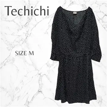 테치치 도트 무늬 성숙/러블리 루즈핏 걸리시 편안함 플레어 원피스 M