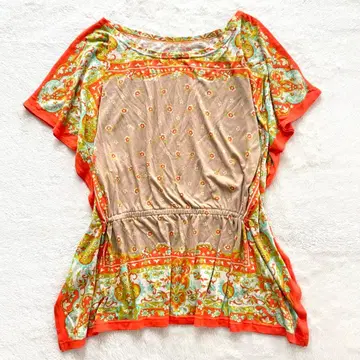 메르시보쿠 반팔 튜닉 티셔츠 꽃무늬 트레이닝 헬스장 요가