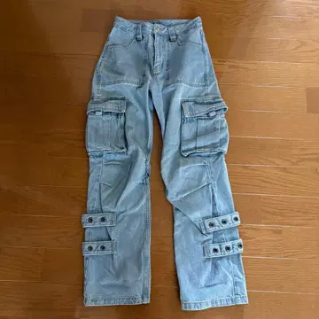 데님 카고 팬츠