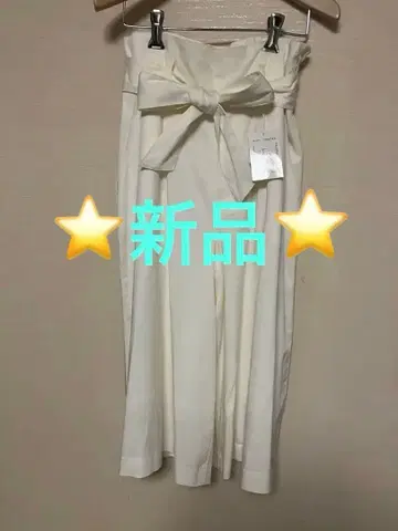 화이트 와이드 팬츠 리본 포함