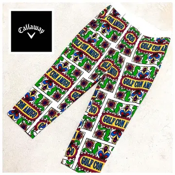 새상품급 캘러웨이 골프웨어 크롭 팬츠 꽃무늬 올 패턴