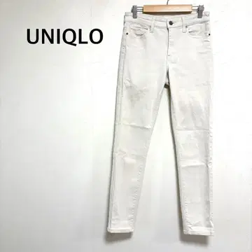 유니클로 화이트 데님 스키니 스트레치 슬림 화이트 팬츠 깔끔한 캐주얼