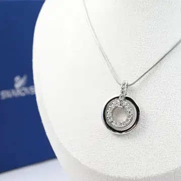 SWAROVSKI 스와로브스키 목걸이 트윈 서클 모티브 스톤
