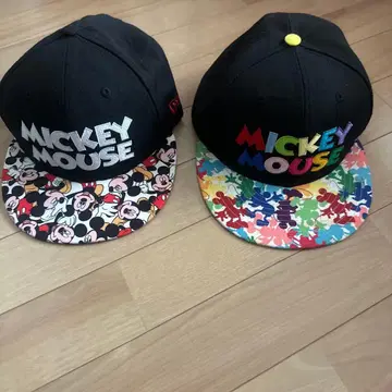 NEW ERA 미키마우스 스냅백 캡 2개 세트 형제 페어