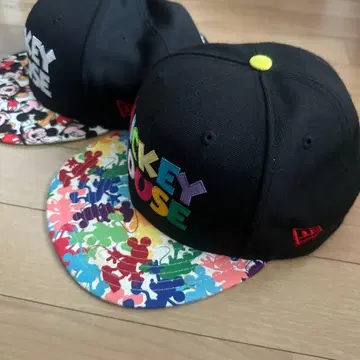 NEW ERA 미키마우스 스냅백 캡 2개 세트 형제 페어