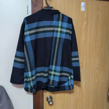 BEAMSBOY 빅 타탄 바스크 셔츠 네이비