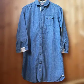 BEAMS BOY 빈티지 디자인 샴브레이 셔츠 원피스 일본제