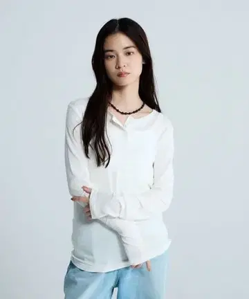 JEANASIS 세미 시어 리브 헨리 LS/326122