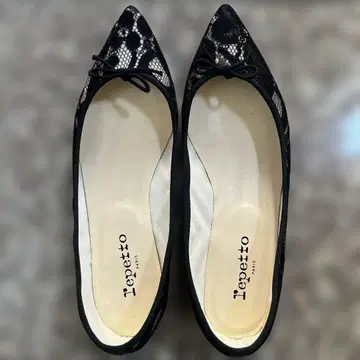 Repetto 블랙 레이스 브리지트 발레리나 38