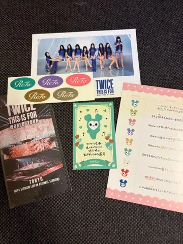 TWICE 오리지널 티켓 & 감사 메시지 카드 & 러블리 카드 미나 리파
