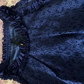 네이비 레이스 슬리브리스 드레스