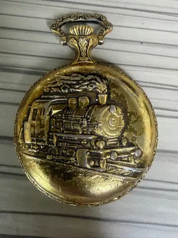 빈티지 증기기관차 디자인 Aroma 아로마 회중시계 스위스산