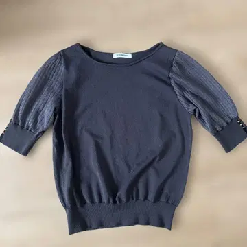 NATURAL BEAUTY BASIC 반팔 니트 다크 그레이