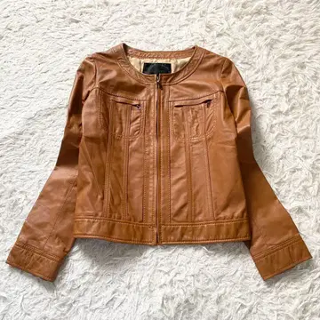 컨디션 최상 언타이틀 램 가죽 노카라 라이더 자켓 양가죽 2