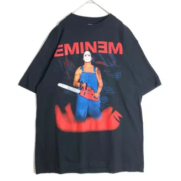 3782 EMINEM 에미넴 빅 프린트 T셔츠 블랙