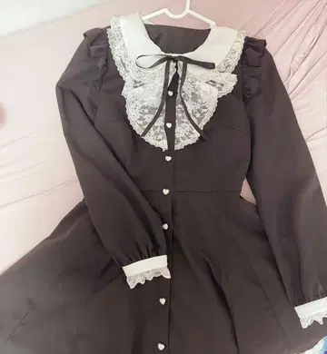 Secret Honey 시크릿허니 프릴 리본 원피스 지뢰 고스로리 블랙