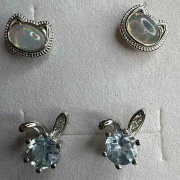 오팔, 아쿠아 마린 귀걸이 2세트 s925