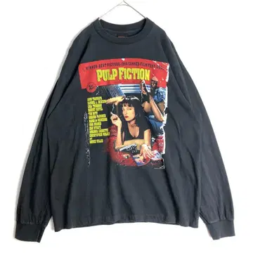 3793 펄프 픽션 빅 프린트 롱T 블랙