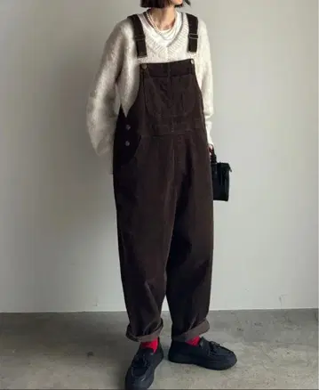 fashiru corduroy salopette brown