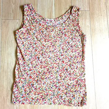 45r 거즈 천축 플라워 프린트 탱크탑