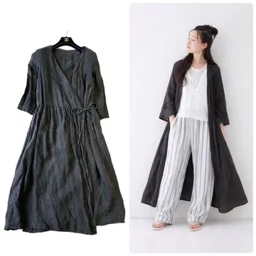 nest Robe 린넨 카슈쿨 원피스 흑먹색 블랙 겉옷