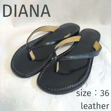 DIANA 천연 가죽 플립플랍 블랙 이탈리아제 vero cuoio 고급