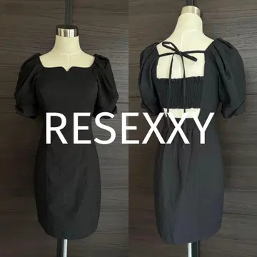 RESEXXY 리젝시 블랙 퍼프 슬리브 미니 원피스