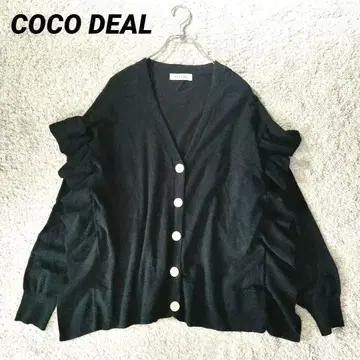 COCO DEAL 코코딜 프릴 V넥 가디건 쉘버튼