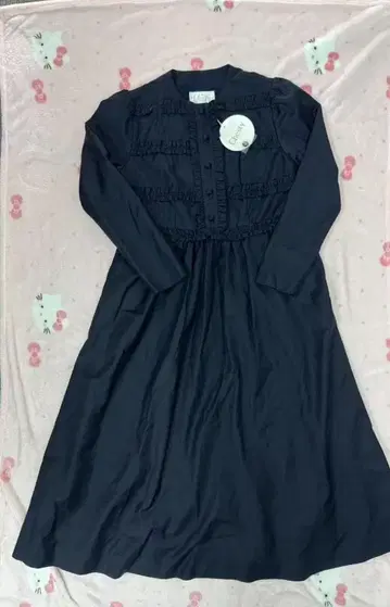 chesty 네이비 프릴 맥시 드레스 0