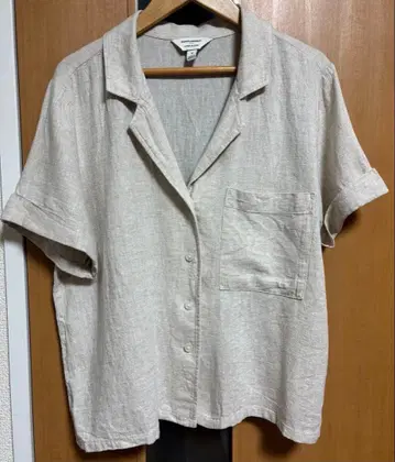 BANANA REPUBLIC 린넨 블렌드 반팔 셔츠 S