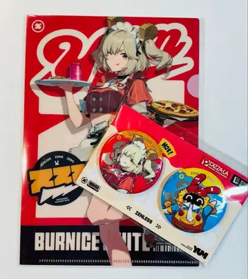 젠레스 존 제로 바니즈 피자라 콜라보 클리어 파일 캔뱃지 세트