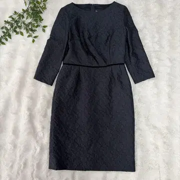 [새상품급] 하나에모리 자카드 원피스 드레스 네이비 레이스