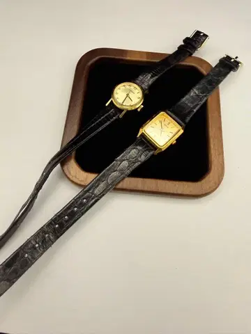 SEIKO CITIZEN 손목시계 2세트 골드 가죽 벨트 M87
