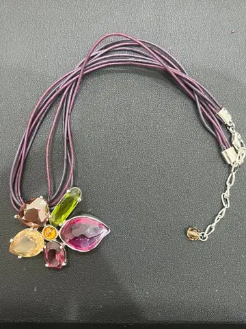 SWAROVSKI 스와로브스키 목걸이 4연 플라워 꽃