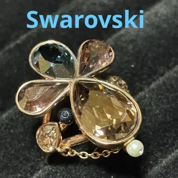 스와로브스키 빈티지풍 꽃 모양 반지 다색 스톤 17.5호 58