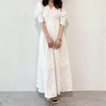 코코딜 자수 코르셋 원피스 화이트 사이즈 2(M)