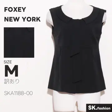하자품 FOXEY NEW YORK 상의 블라우스 프론트 버튼 턱