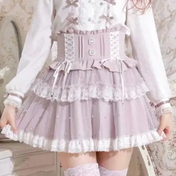 노에미 프릴 백리본 스커트 핑크