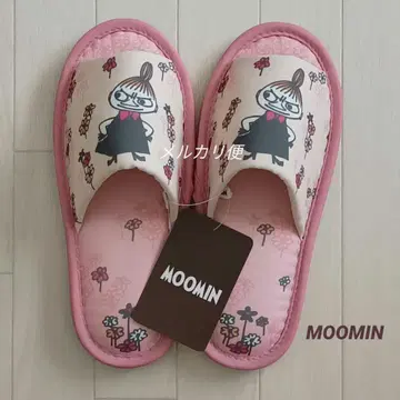 무민 리틀 미이 슬리퍼 룸슈즈 핑크 플라워 무늬