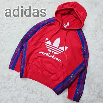 새상품급 adidas 아디다스 후드티 레드 L 빅 실루엣