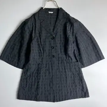 새상품급 CLANE 클라네 깅엄 체크 돔 슬리브 셔츠 블랙 1