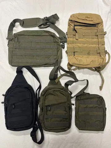 새상품 밀리터리 백 숄더 백팩 파우치 5종 세트