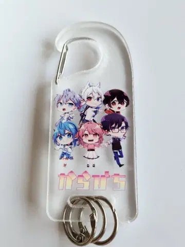 컬러풀 피치 아크릴 카라비너 키링 노아 루나 도누쿠 유안