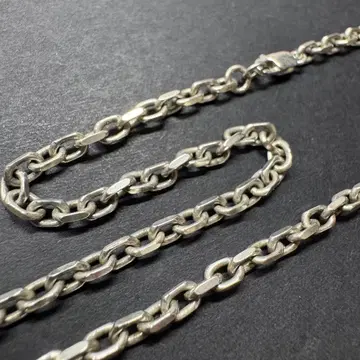 [ 와이드 11g 45cm ] 통통한 각 체인 목걸이 silver925