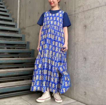 BEAMS BOY 바틱 슬리브리스 원피스