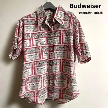 빈티지 60's 70's 버드와이저 반팔 셔츠 올 패턴