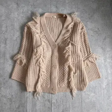 모리걸 프린지 니트 베이지 M 페어리 그런지 vintage 구제 의류
