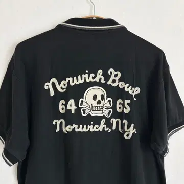 King Louie 볼링 셔츠 스컬 블랙 동양 엔터프라이즈 복각