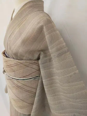 새상품급 여름시오자와 얇은 비단 오비 세트 순수 실크 여름 기모노